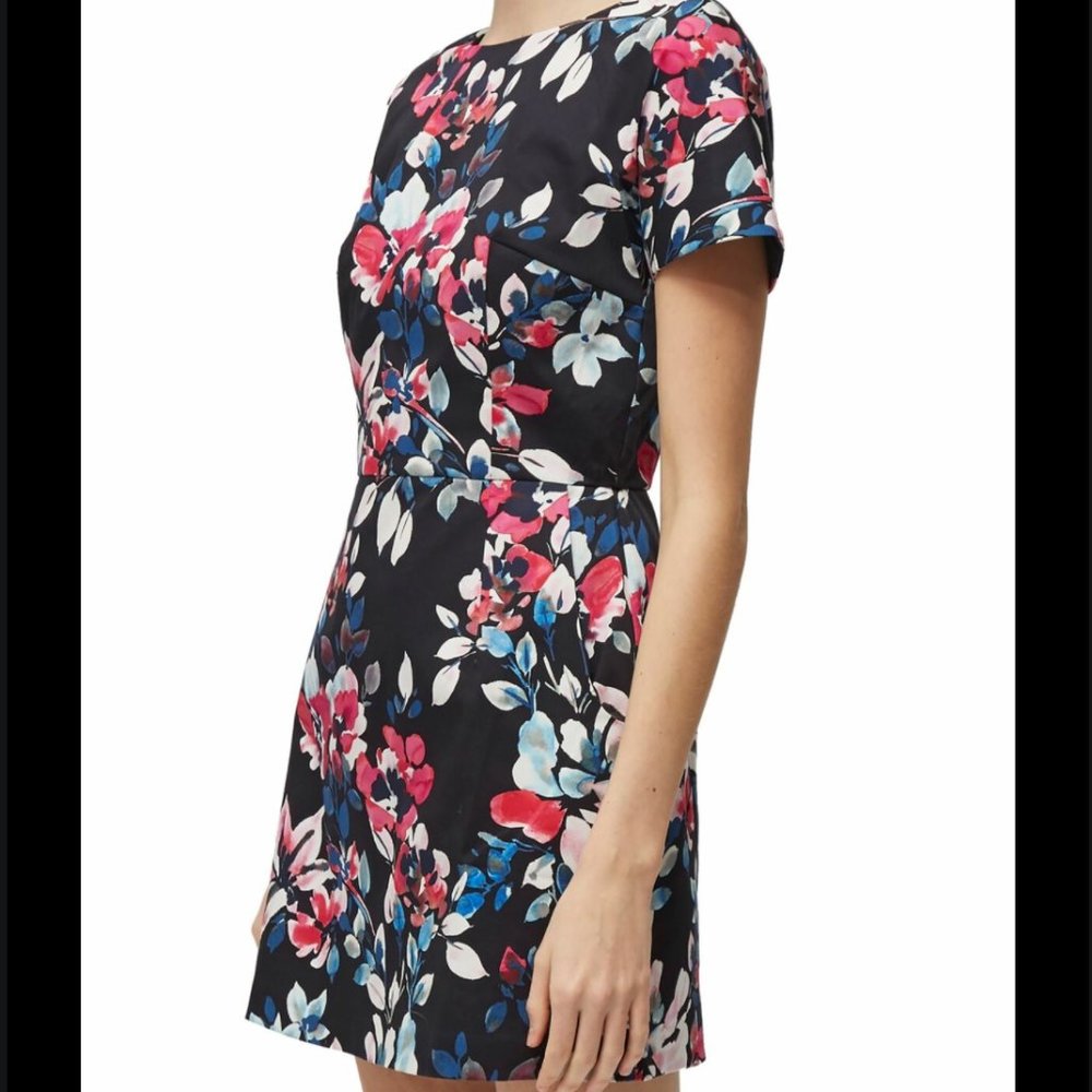 French Connection Fitted Floral Mini Dress 4 Small